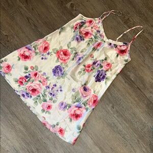 Morgan Tylore Intimates Floral slip gown with Pink and Purple Accents M
